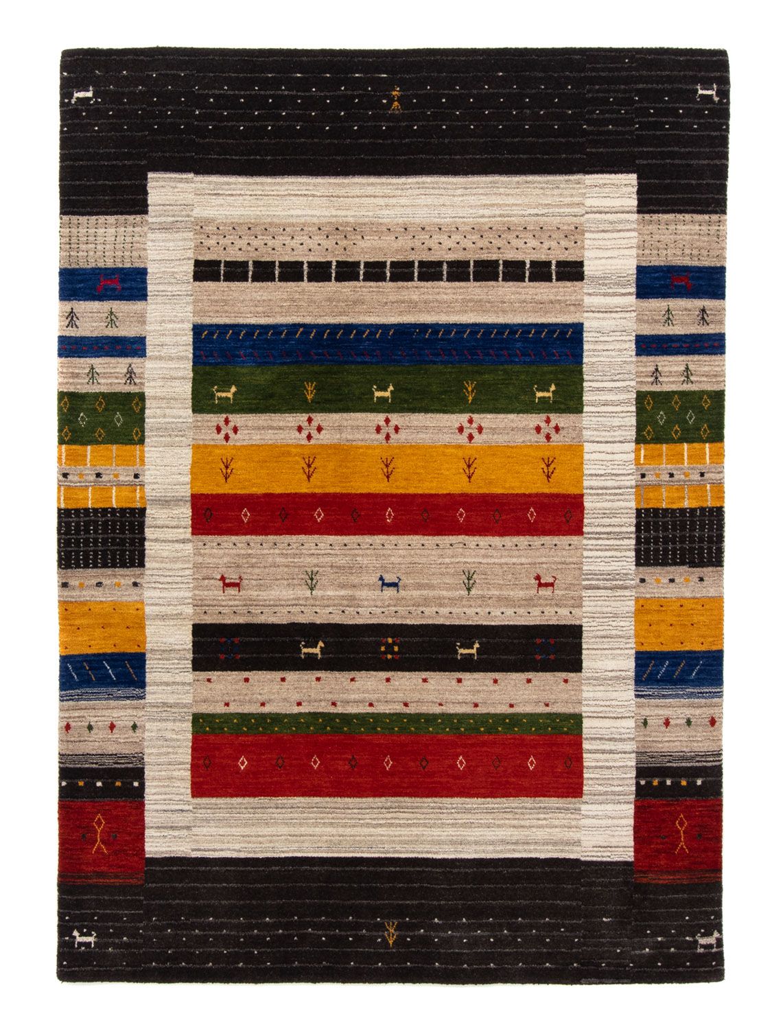 Tapis Gabbeh - Loribaft Persan - 202 x 143 cm - multicolore