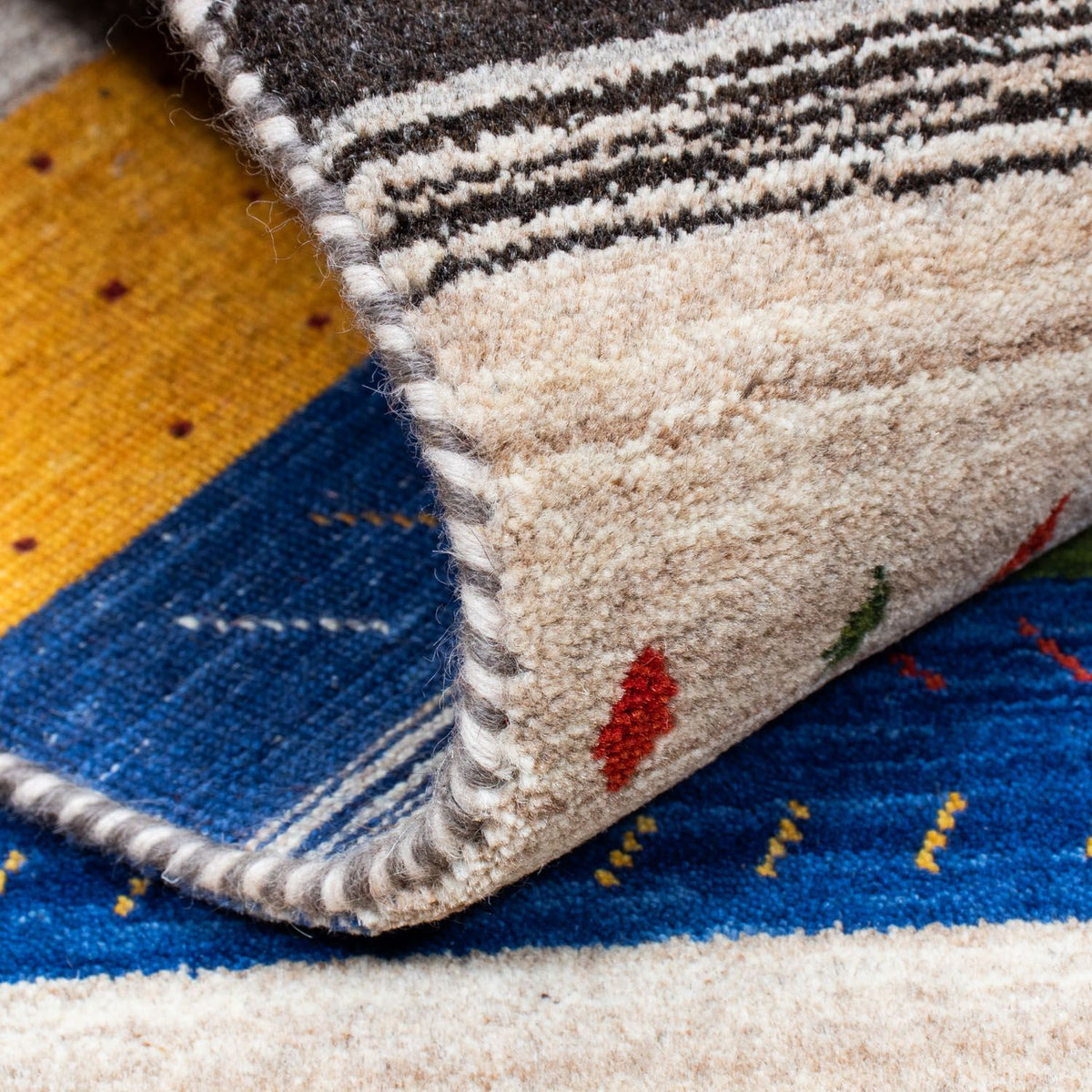 Tapis Gabbeh - Loribaft Persan - 202 x 143 cm - multicolore