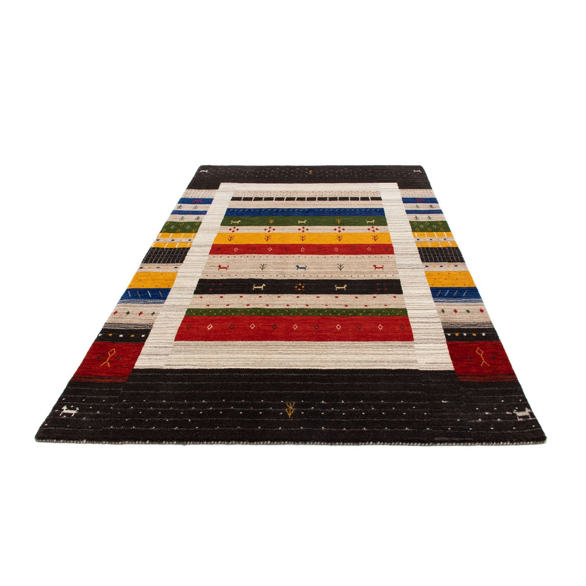 Tapis Gabbeh - Loribaft Persan - 202 x 143 cm - multicolore