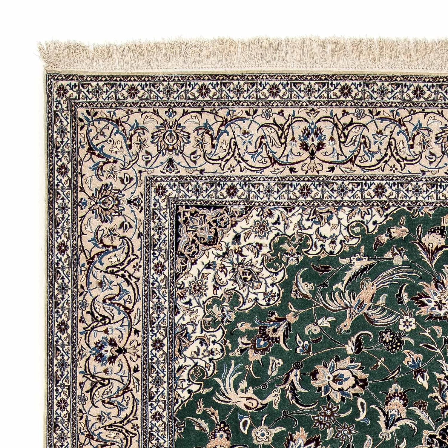 Tapis persan - Nain - Premium - 307 x 206 cm - vert