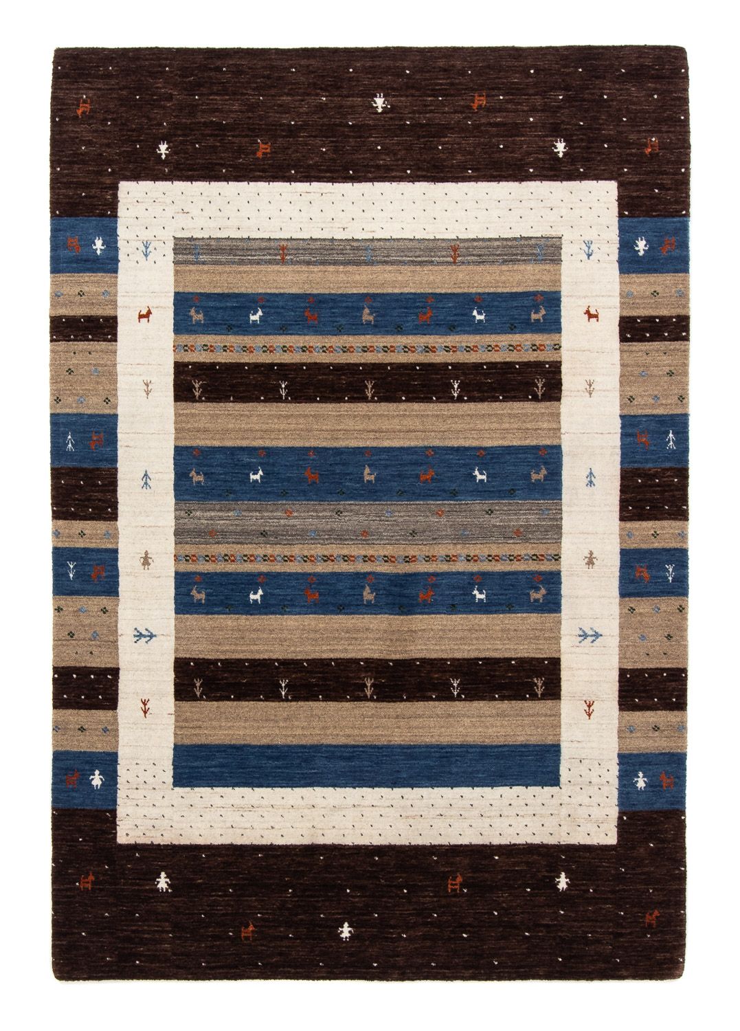 Tapis Gabbeh - Loribaft Persan - 206 x 141 cm - marron
