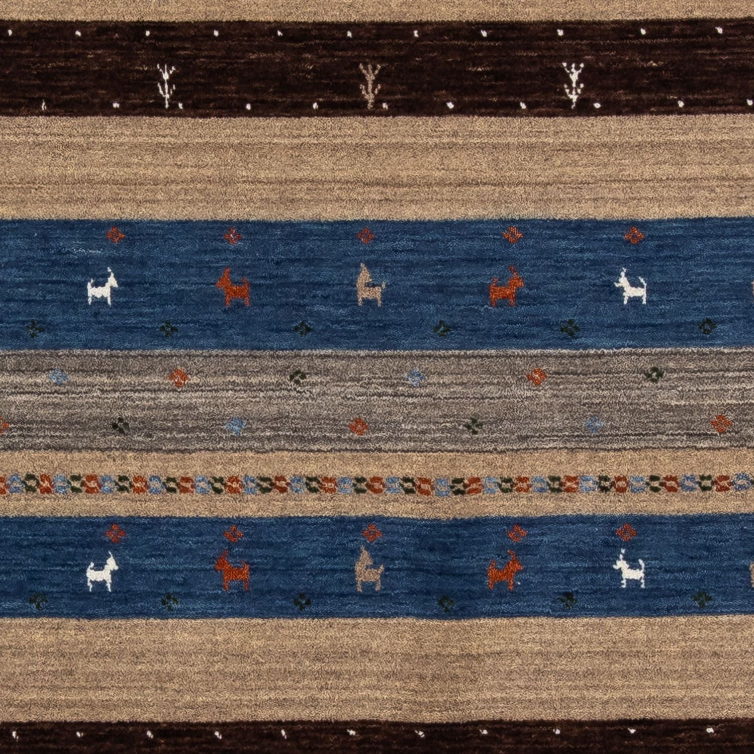 Tapis Gabbeh - Loribaft Persan - 206 x 141 cm - marron