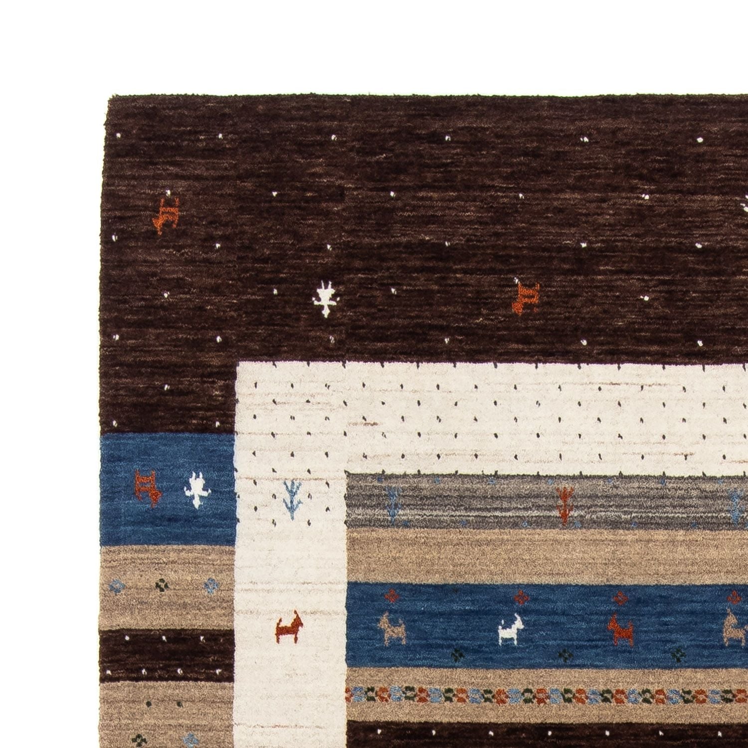 Tapis Gabbeh - Loribaft Persan - 206 x 141 cm - marron