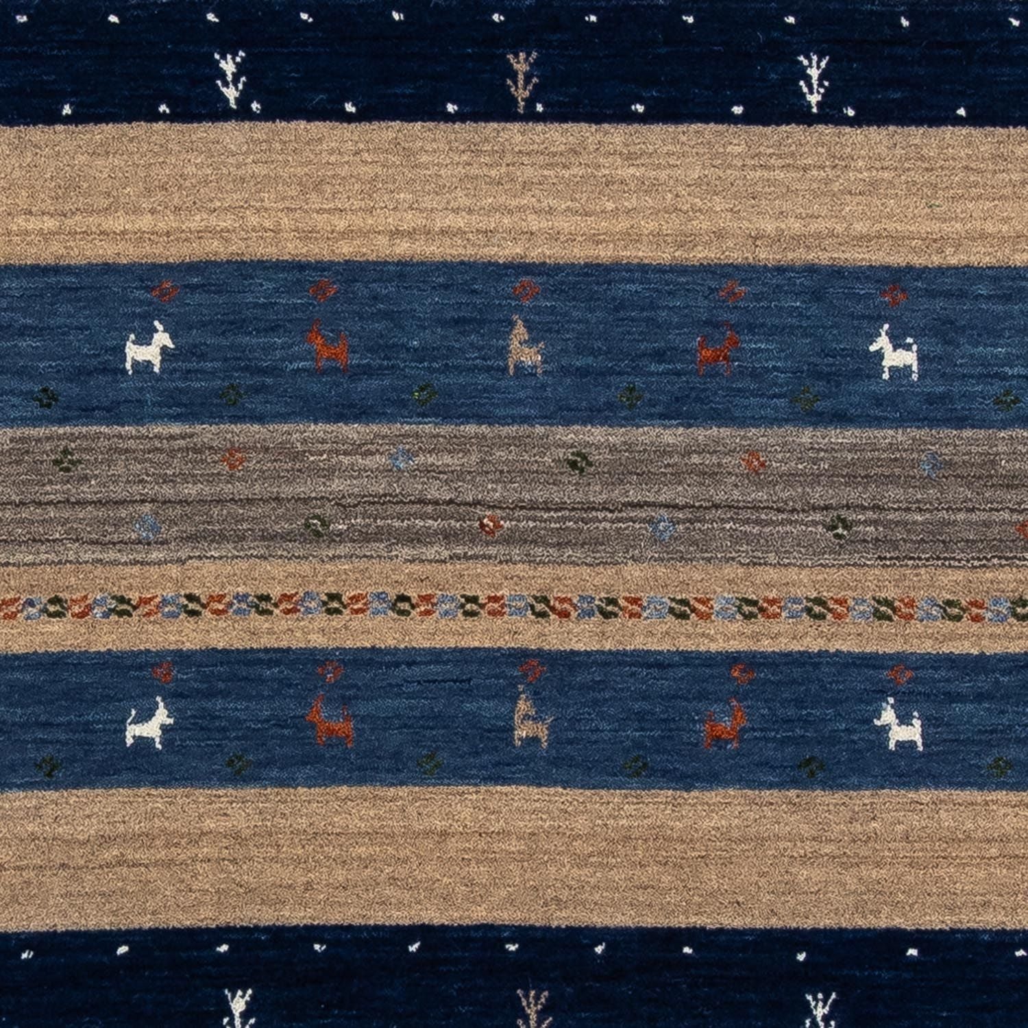 Tapis Gabbeh - Loribaft Persan - 201 x 144 cm - bleu foncé
