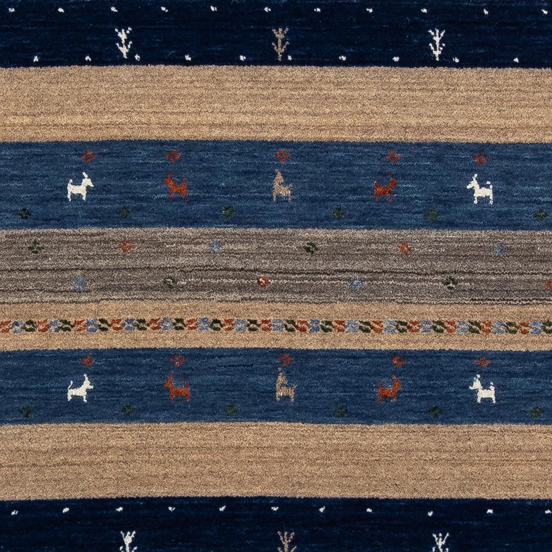 Tapis Gabbeh - Loribaft Persan - 201 x 144 cm - bleu foncé