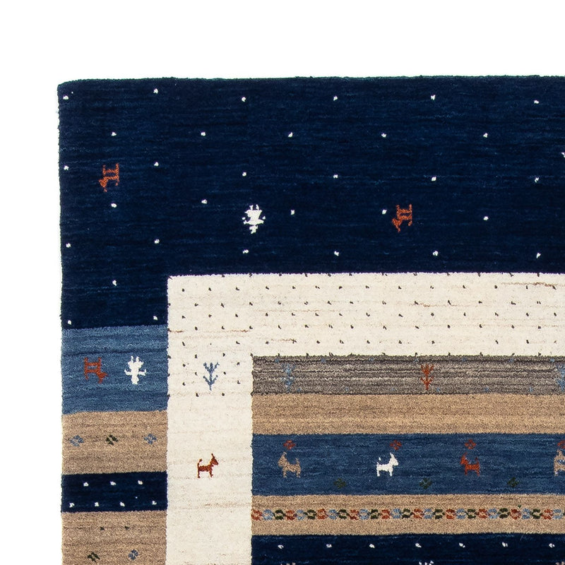 Tapis Gabbeh - Loribaft Persan - 201 x 144 cm - bleu foncé