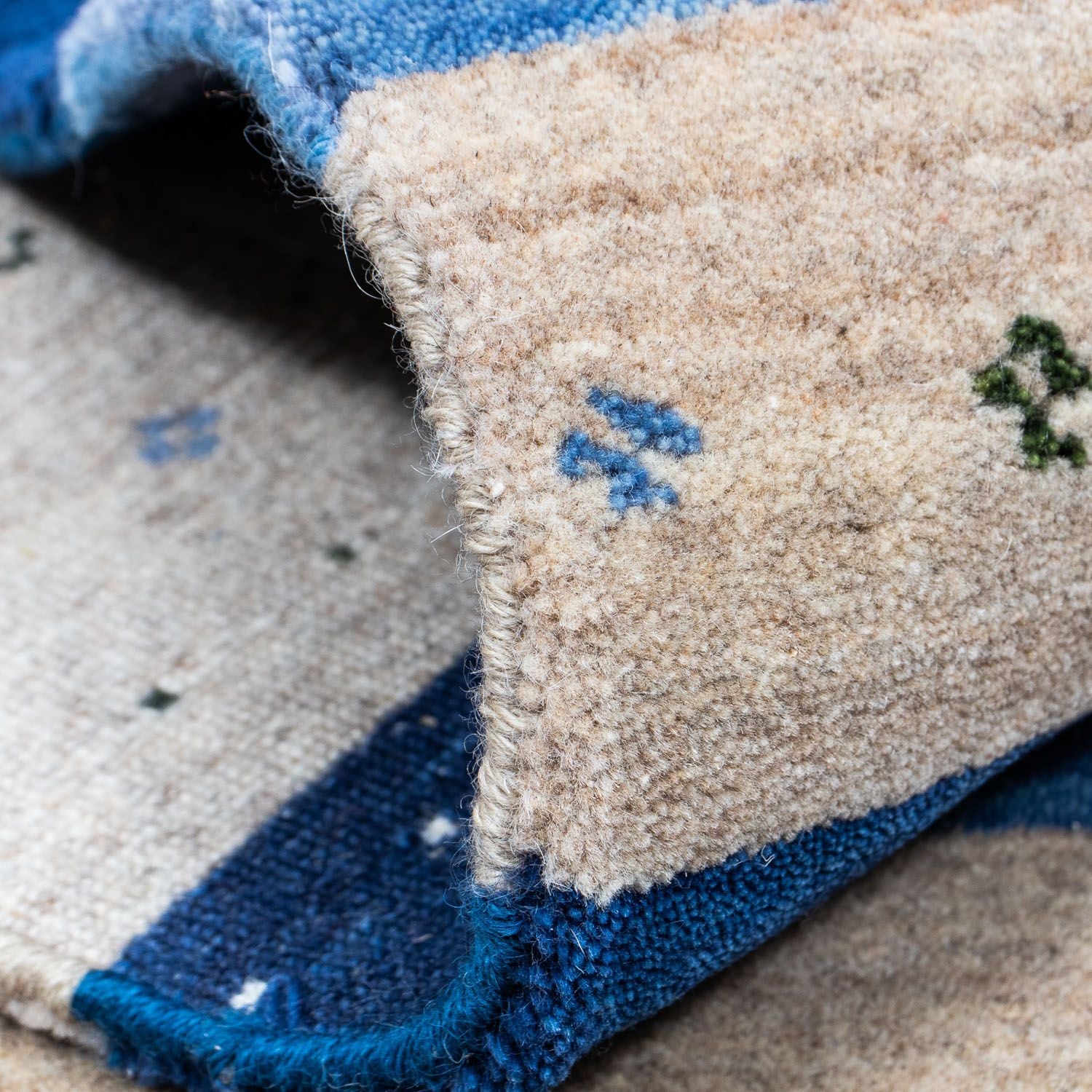 Tapis Gabbeh - Loribaft Persan - 201 x 144 cm - bleu foncé