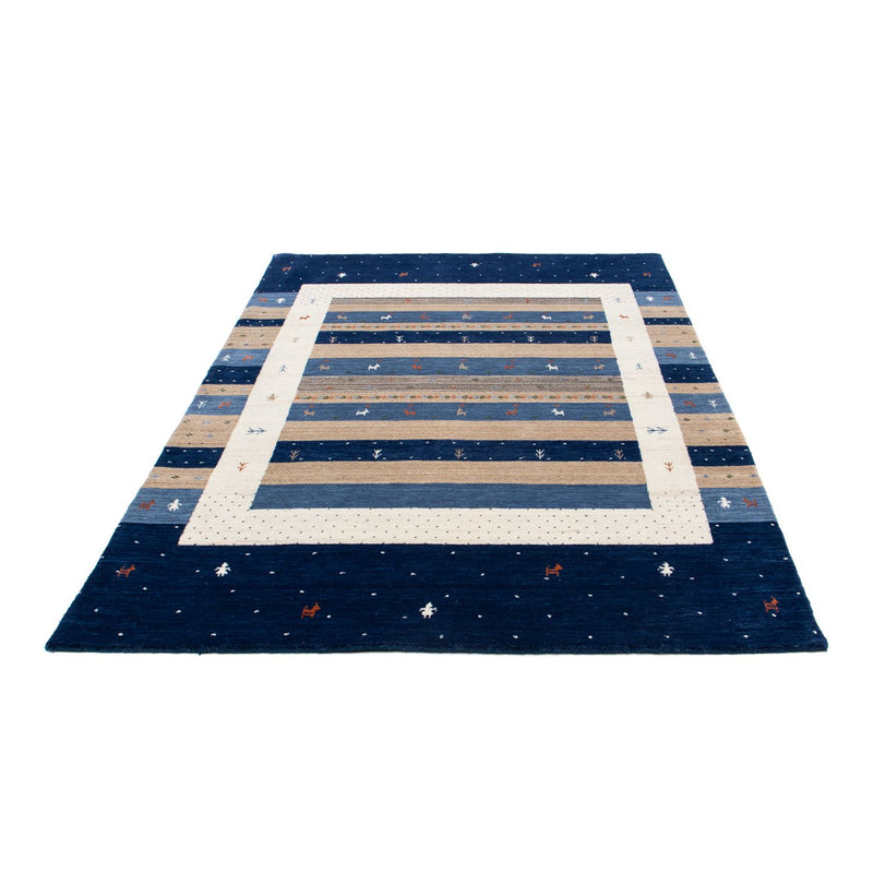 Tapis Gabbeh - Loribaft Persan - 201 x 144 cm - bleu foncé