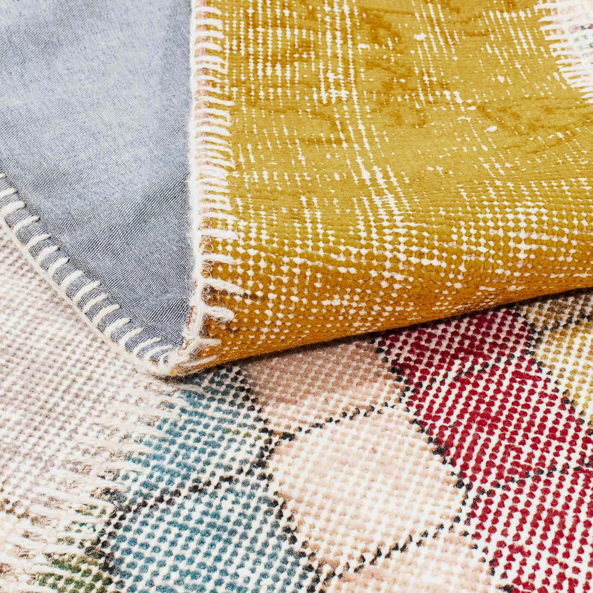 Tapis de couloir Tapis patchwork - 202 x 80 cm - multicolore