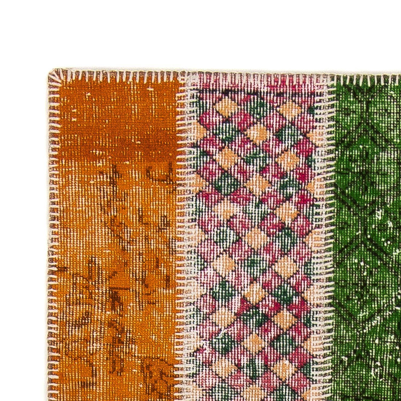 Tapis patchwork 203x90cm - Tapis en laine