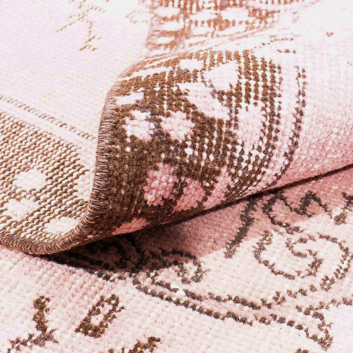 Tapis vintage - 217 x 118 cm - rose