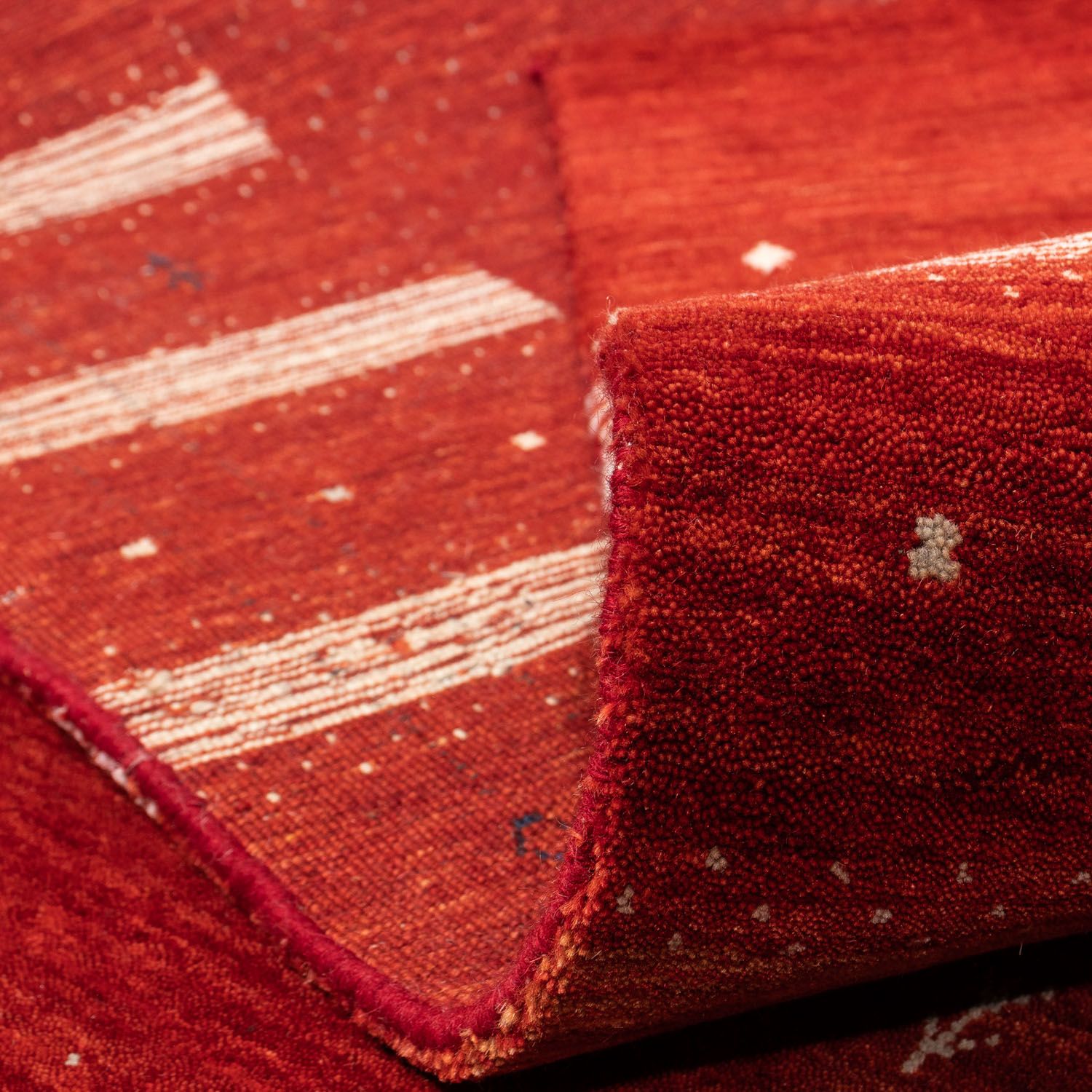 Tapis Gabbeh - Loribaft Persan carré  - 256 x 249 cm - rouge