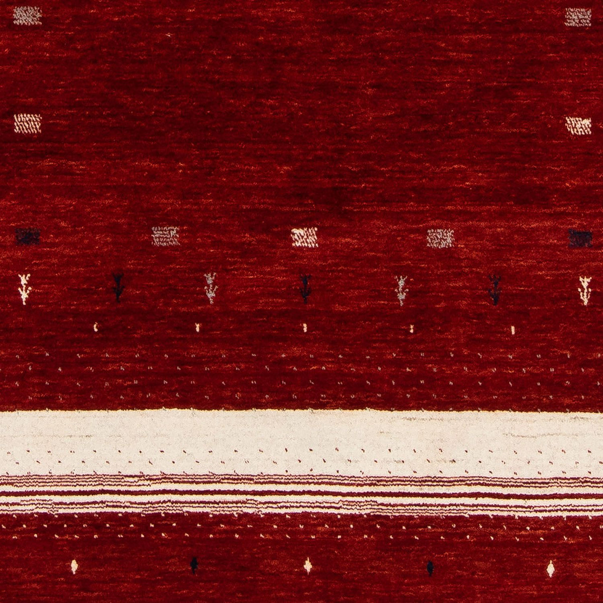 Tapis Gabbeh - Loribaft Persan - 204 x 140 cm - rouge