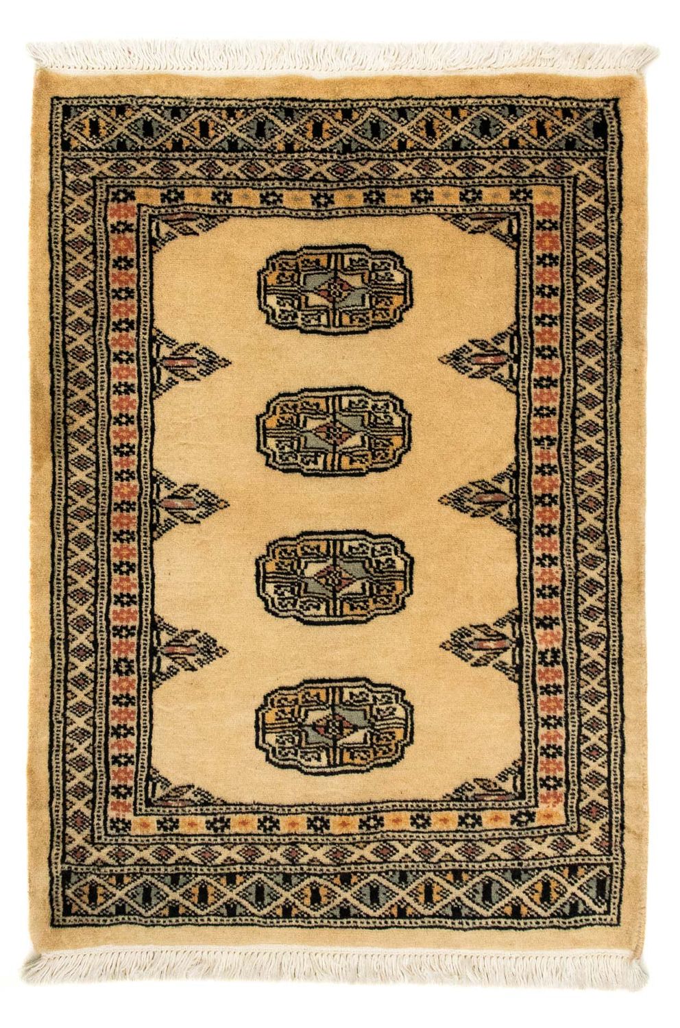 Tapis afghan - Boukhara - 91 x 65 cm - marron clair