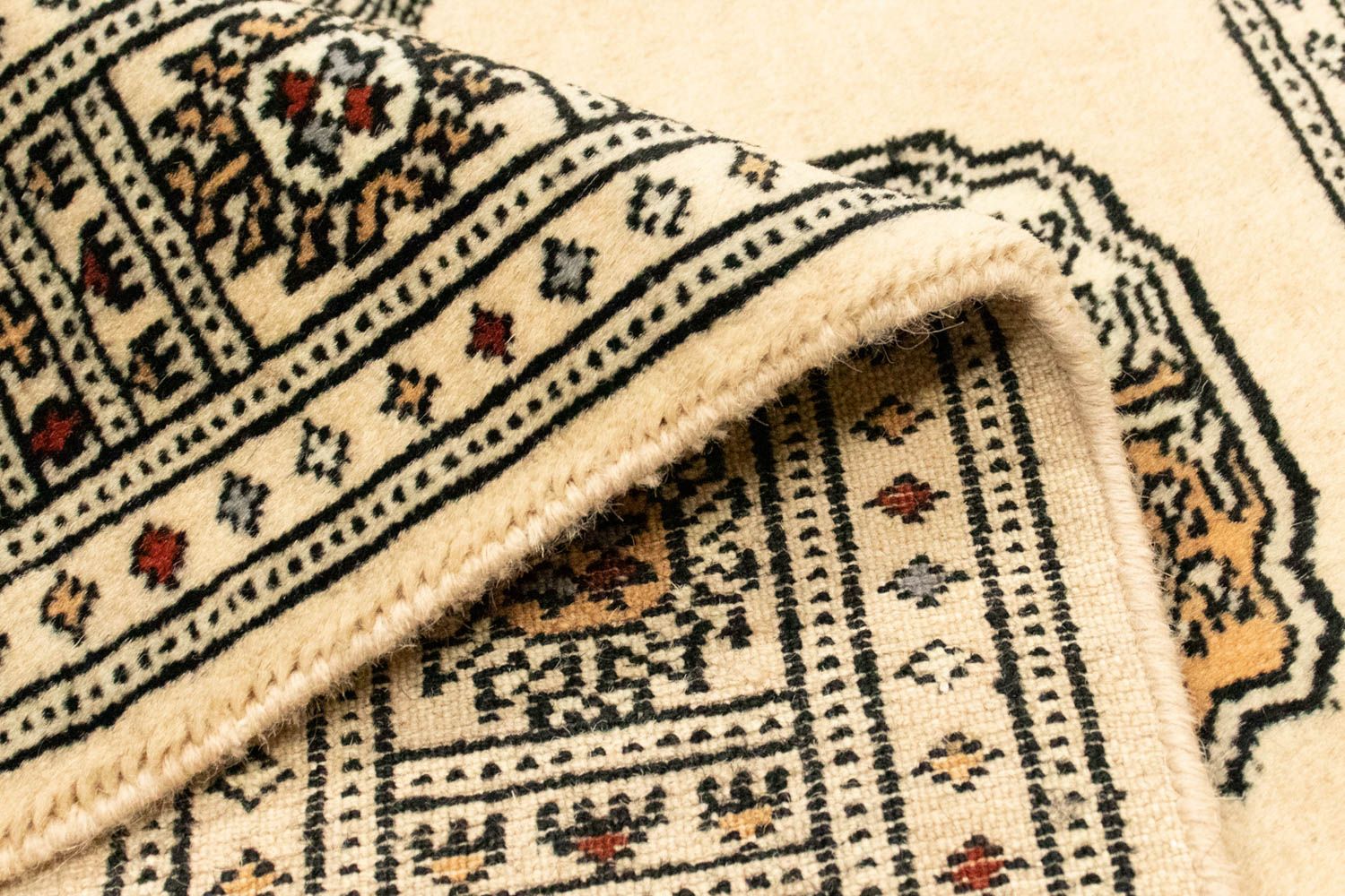 Tapis afghan - Boukhara - 129 x 78 cm - beige