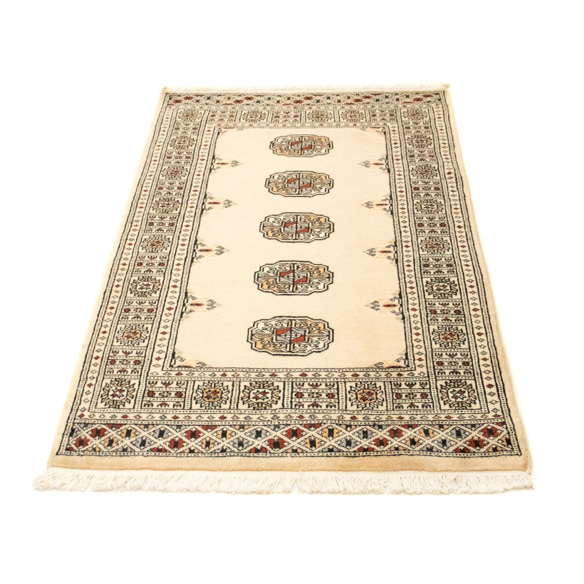 Tapis afghan - Boukhara - 129 x 78 cm - beige