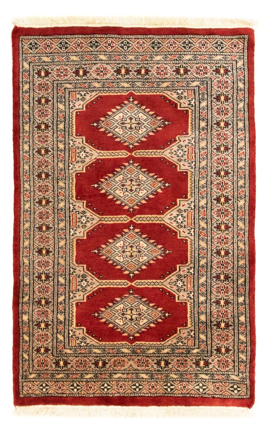 Tapis afghan - Boukhara - 123 x 78 cm - rouge