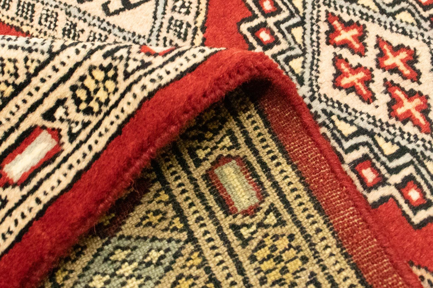 Tapis afghan - Boukhara - 133 x 78 cm - rouge