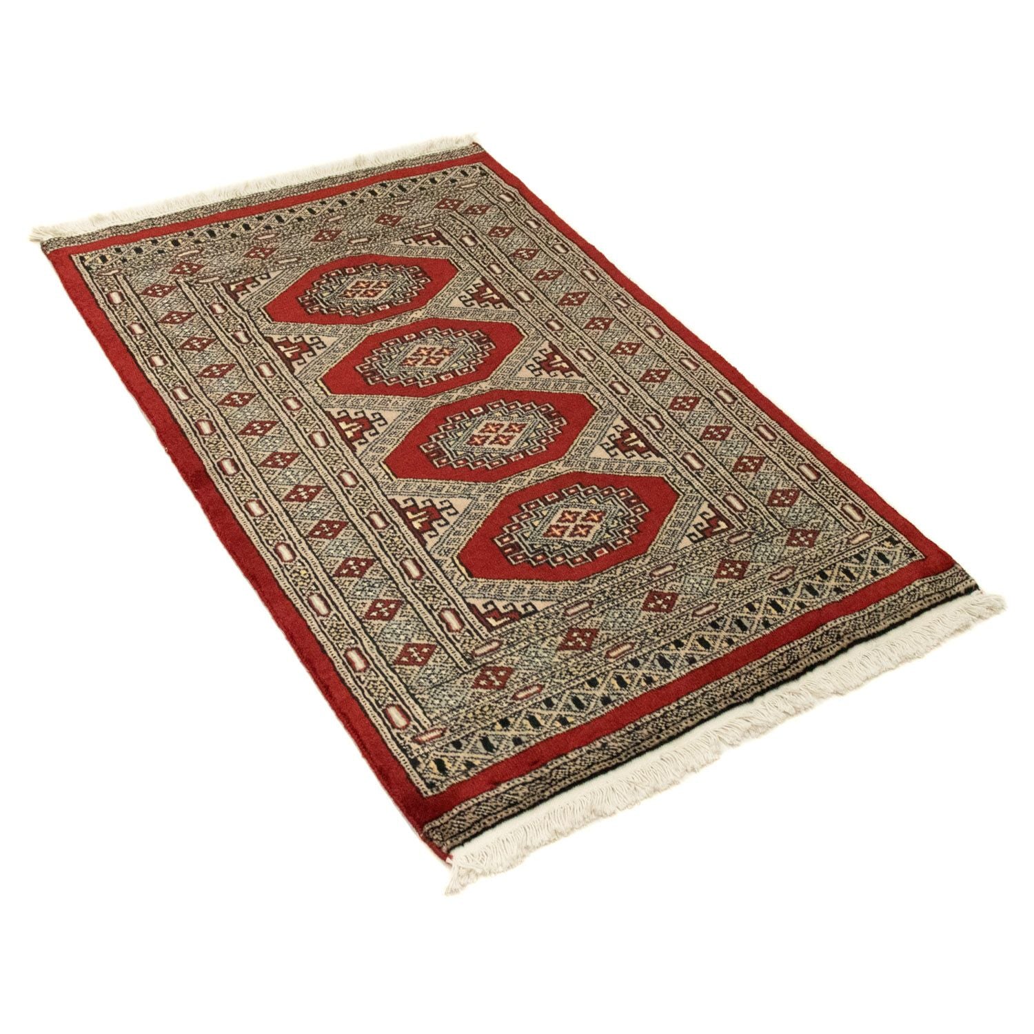 Tapis afghan - Boukhara - 124 x 79 cm - rouge