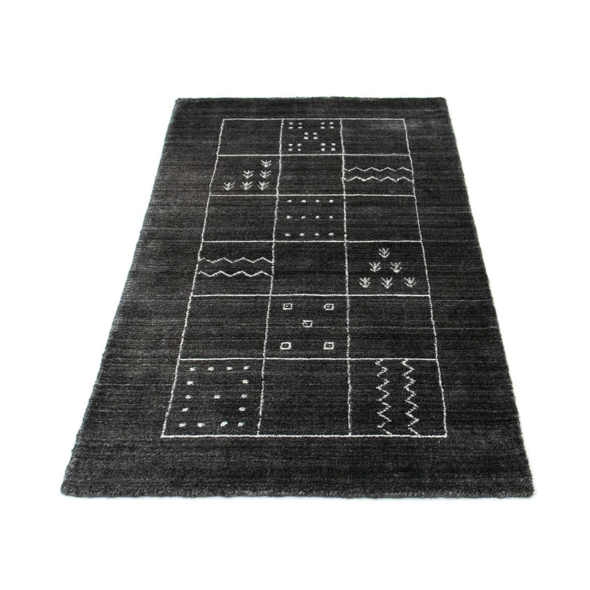 Tapis vintage - 140 x 70 cm - gris foncé