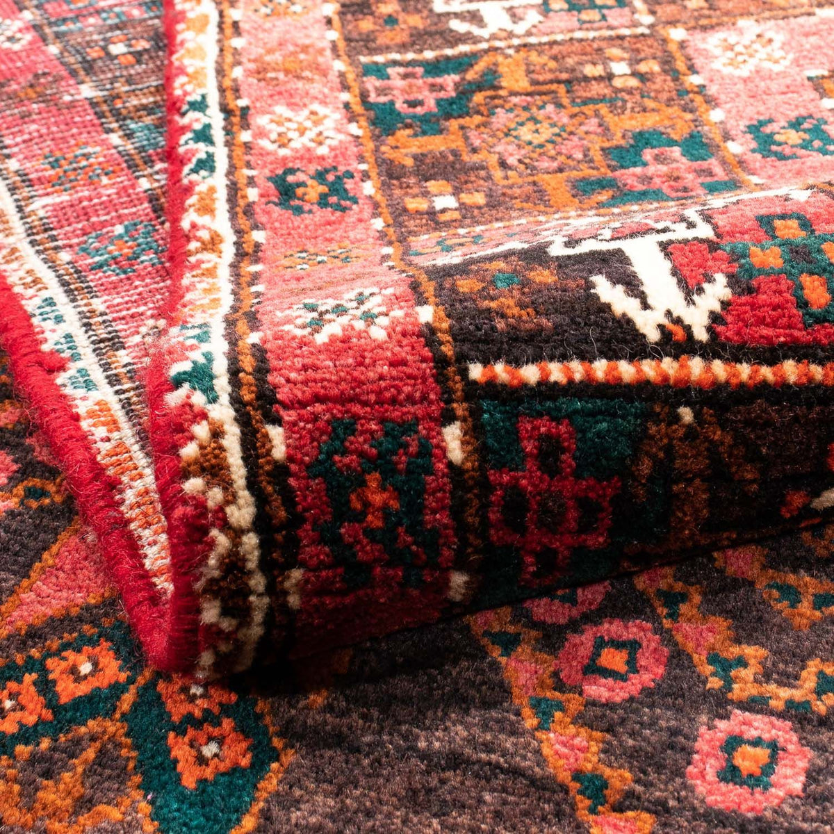 Tapis de couloir Tapis persan - Nomadic - 294 x 118 cm - rouge