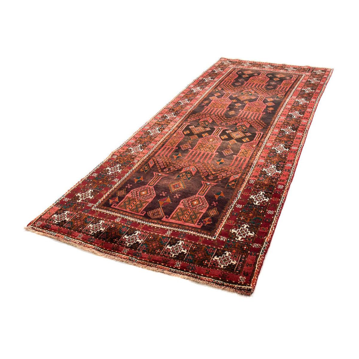 Tapis de couloir Tapis persan - Nomadic - 294 x 118 cm - rouge