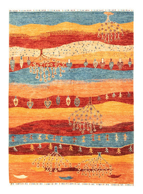 Tapis Gabbeh - Loribaft Persan - 204 x 150 cm - multicolore