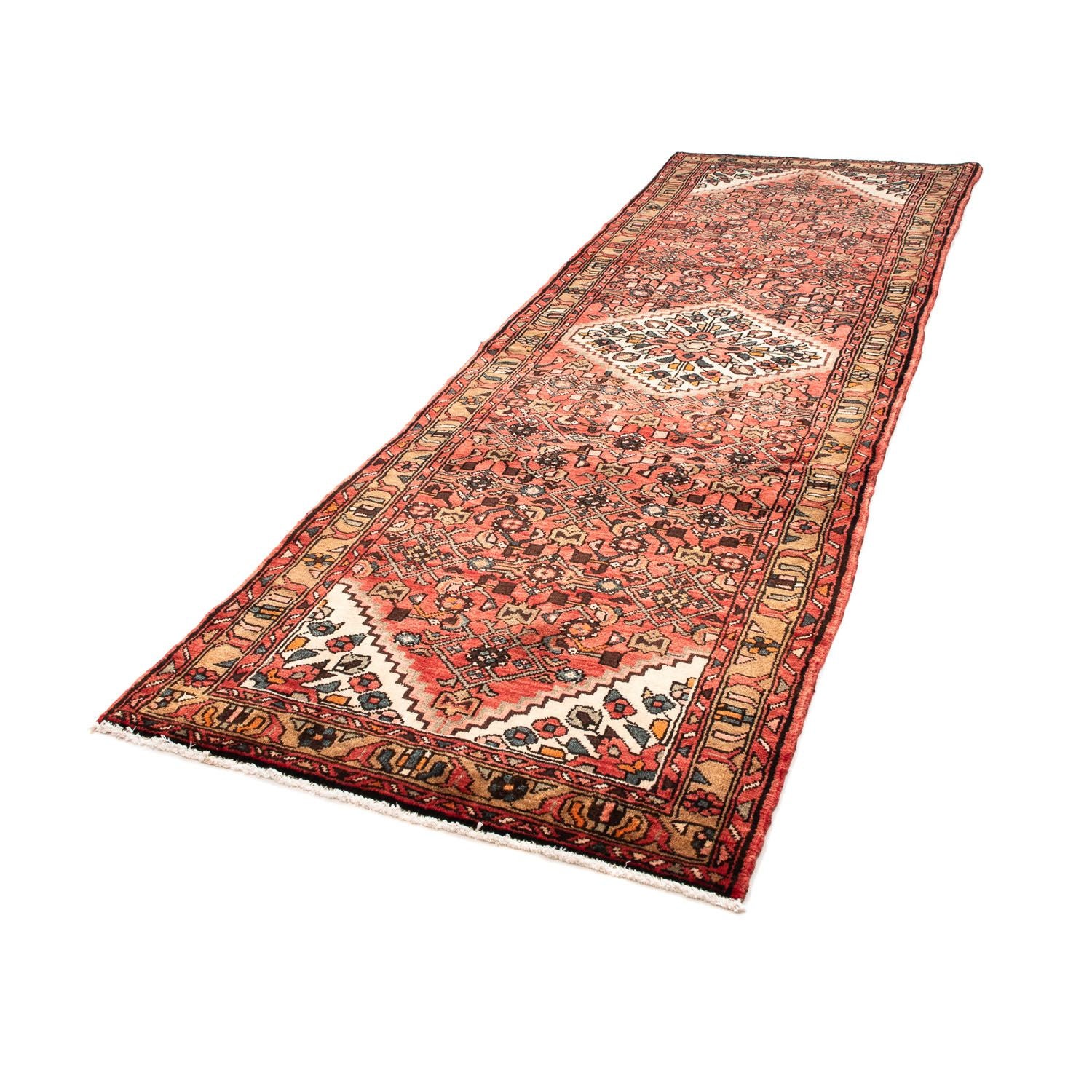 Tapis de couloir Tapis persan - Nomadic - 308 x 104 cm - rouge
