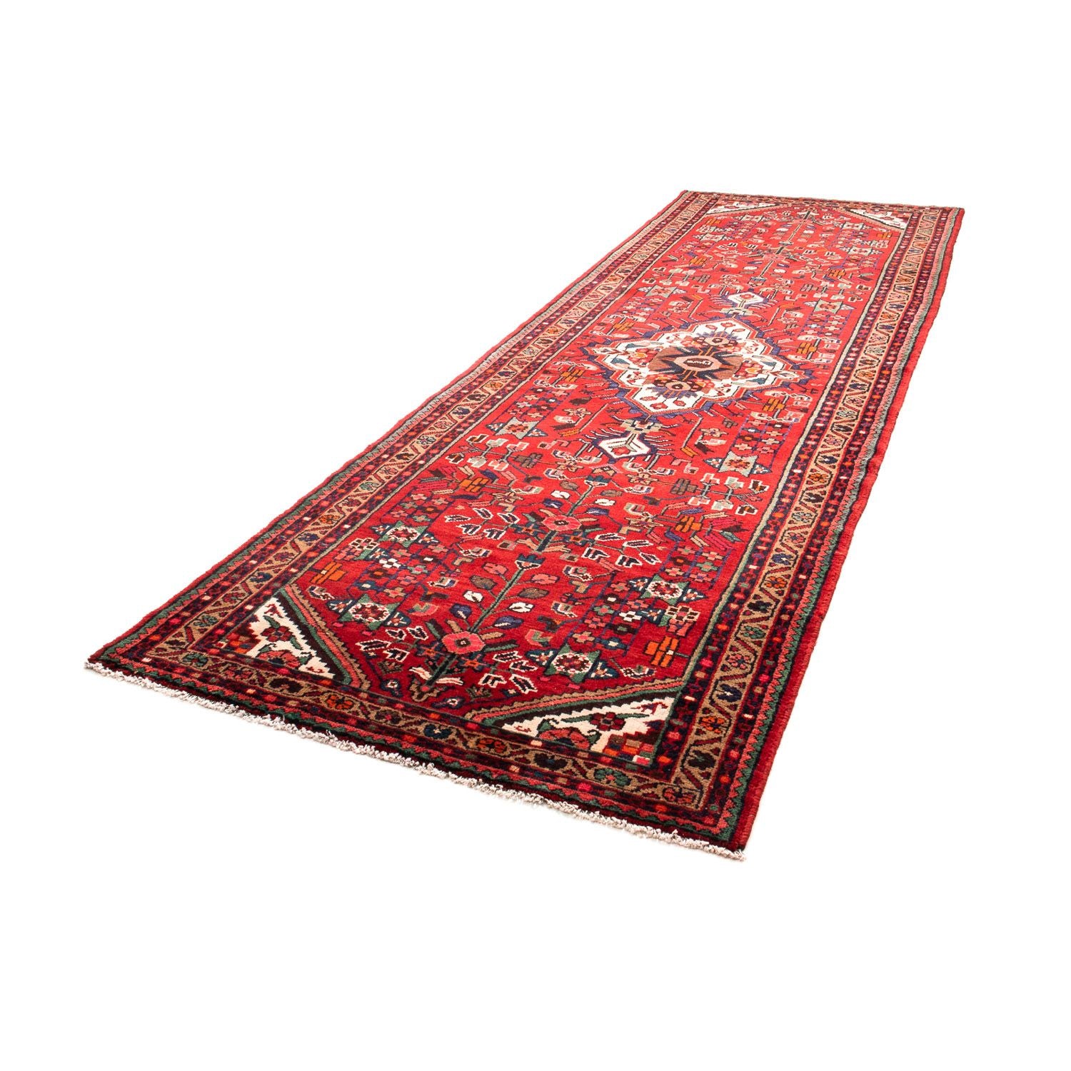 Tapis de couloir Tapis persan - Nomadic - 358 x 120 cm - rouge