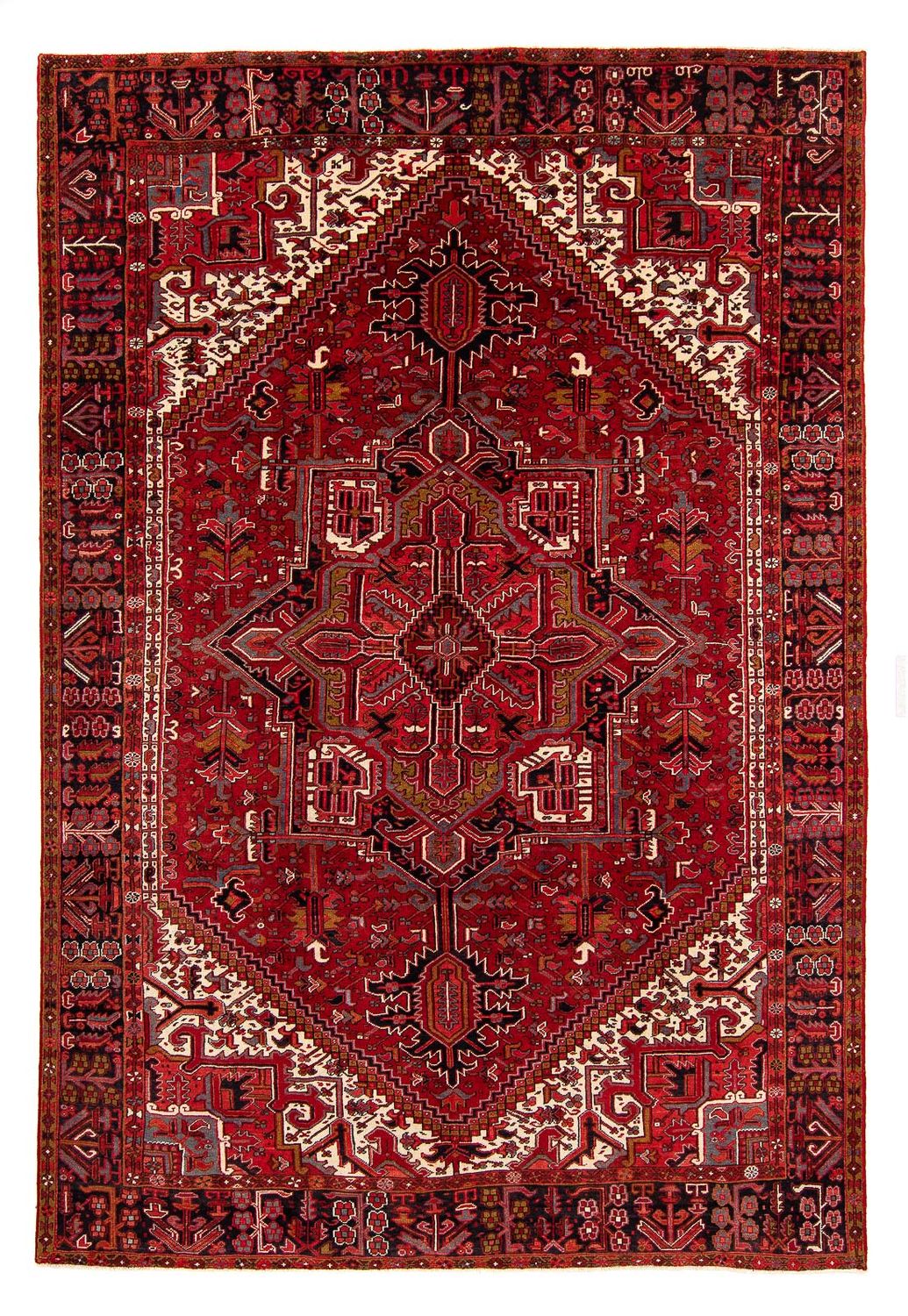 Tapis persan - Nomadic - 398 x 298 cm - rouge foncé
