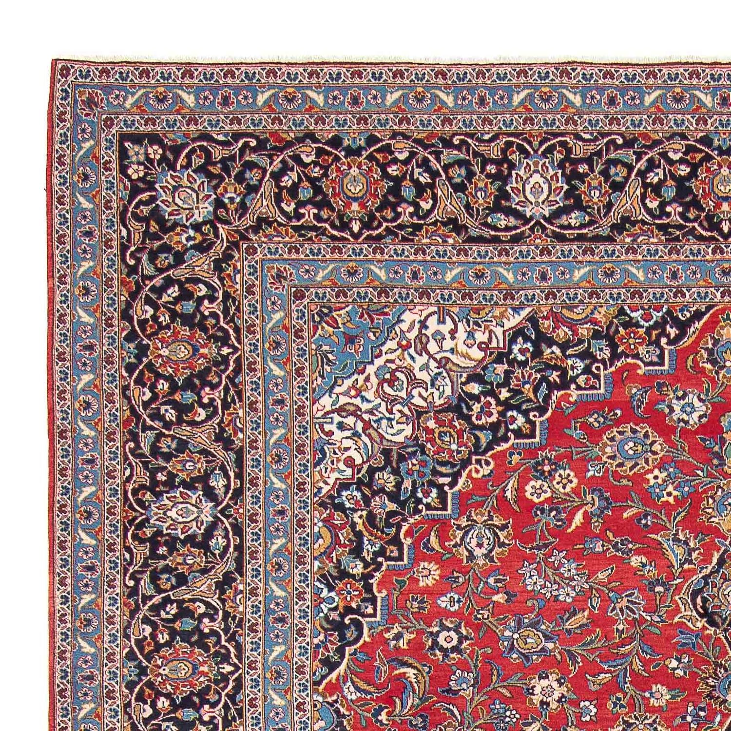 Tapis persan - Keshan - 400 x 398 cm - rouge