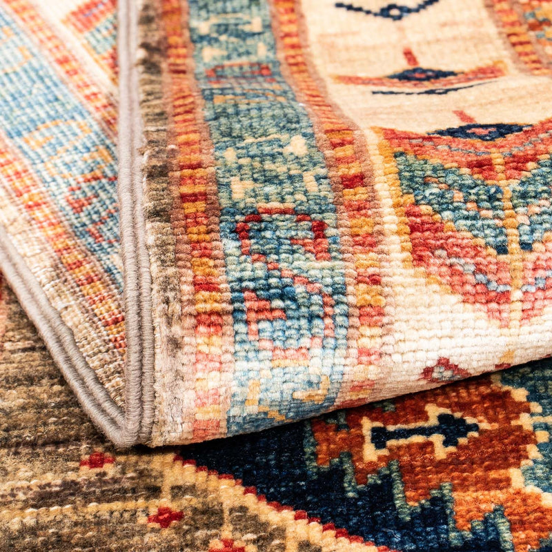 Tapis de couloir Tapis Ziegler - Kazak - 249 x 73 cm - marron clair