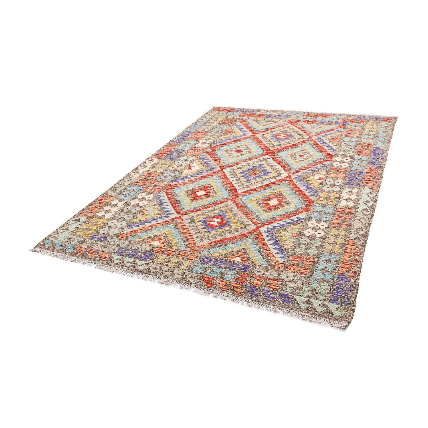 Tapis Kelim - Splash - 205 x 156 cm - multicolore