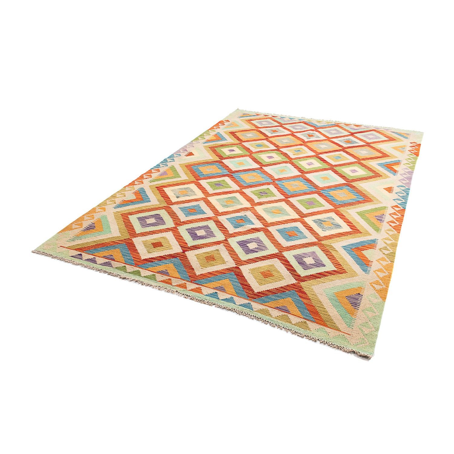 Tapis Kelim - Splash - 241 x 171 cm - multicolore