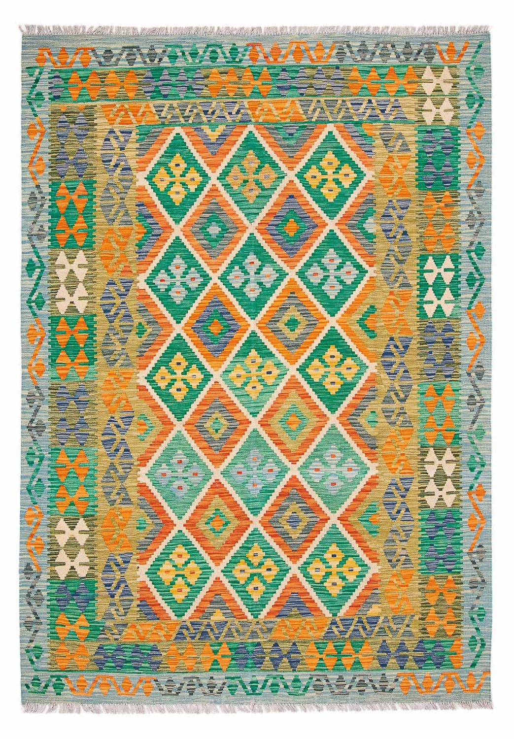 Tapis Kelim - Splash - 245 x 185 cm - multicolore