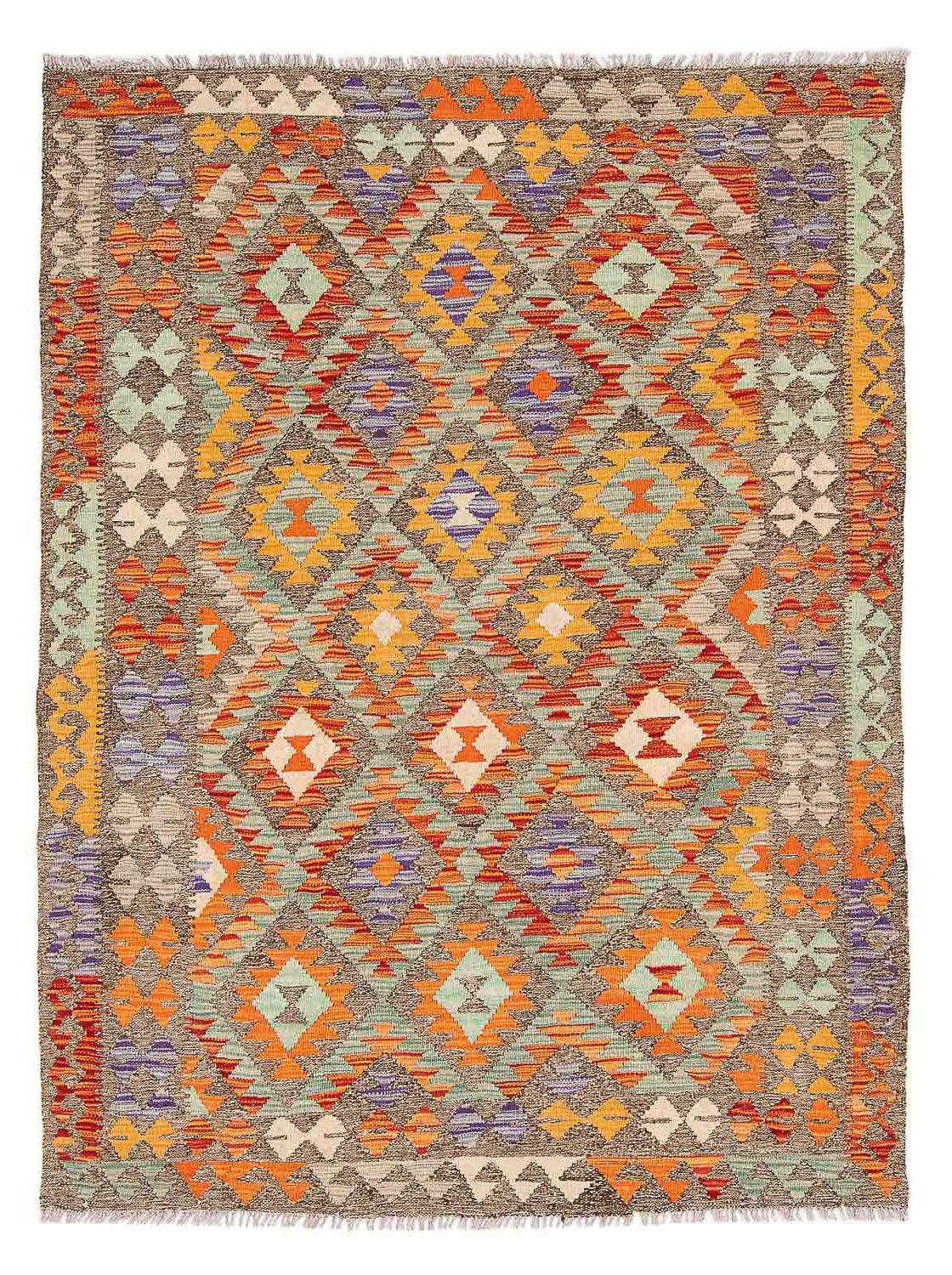 Tapis Kelim - Splash - 203 x 152 cm - multicolore