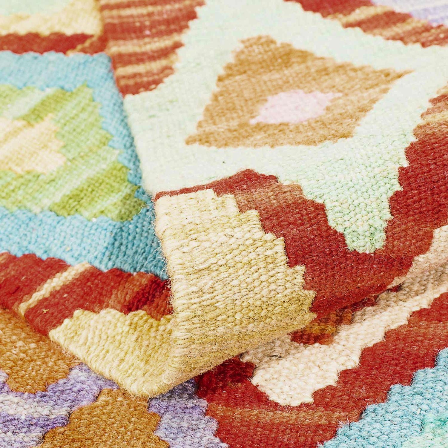 Tapis Kelim - Splash - 188 x 169 cm - multicolore