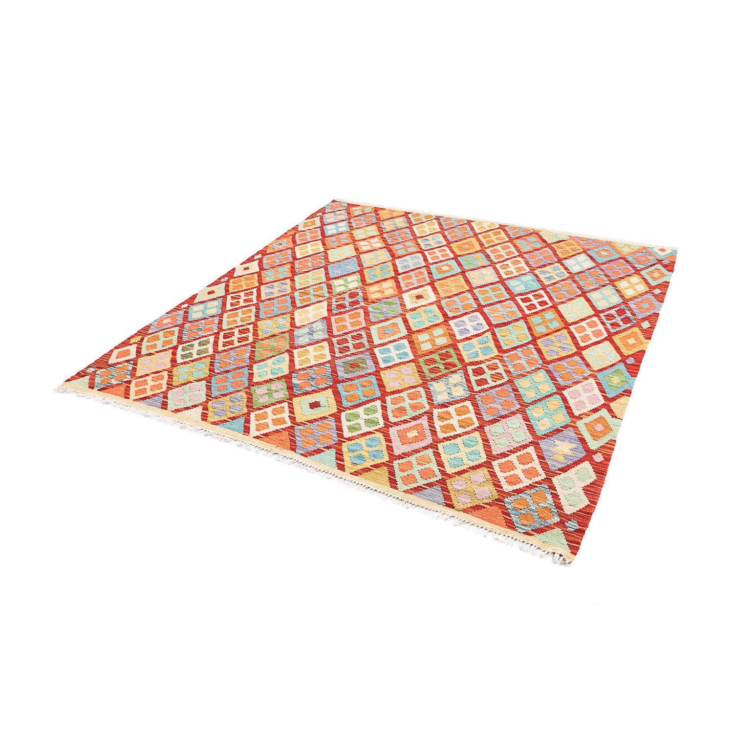 Tapis Kelim - Splash - 188 x 169 cm - multicolore