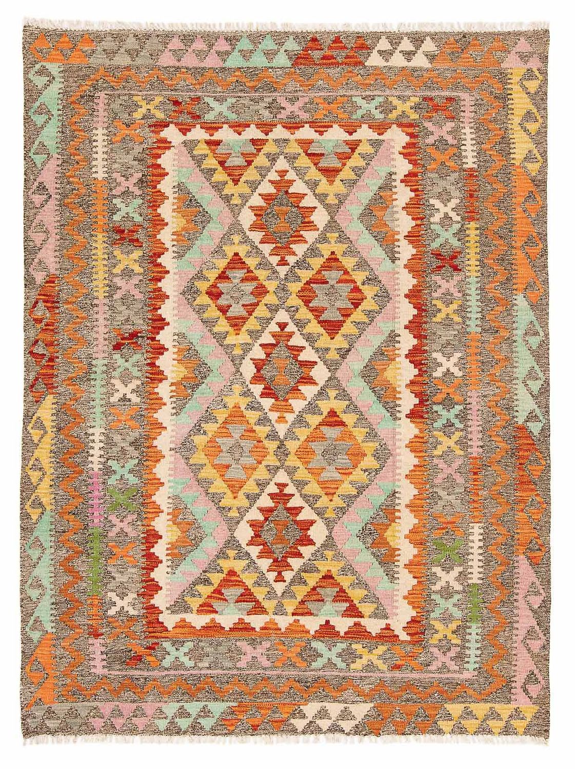 Tapis Kelim - Splash - 188 x 153 cm - multicolore