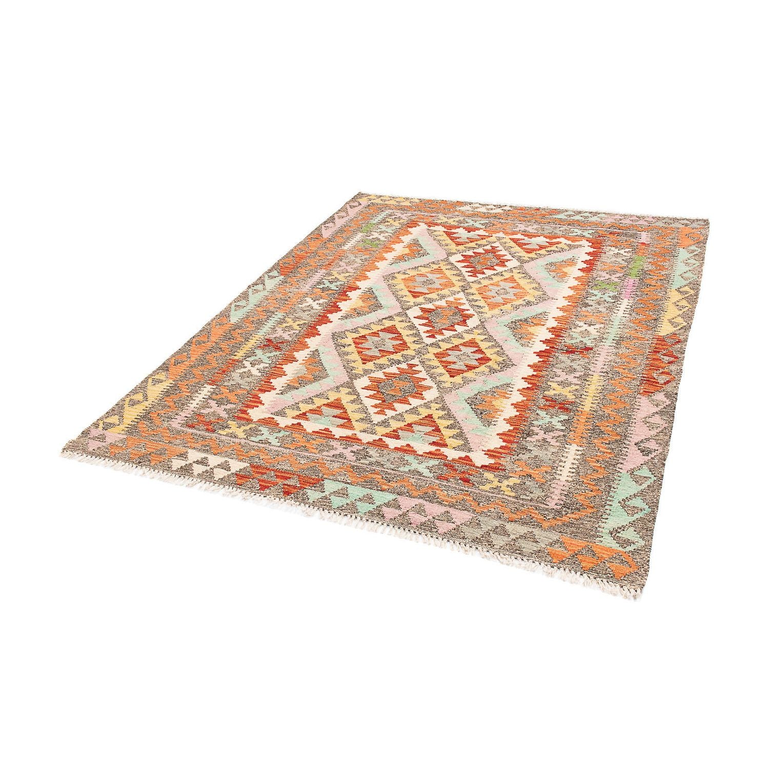Tapis Kelim - Splash - 188 x 153 cm - multicolore