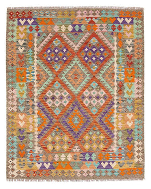Tapis Kelim - Splash - 194 x 154 cm - multicolore