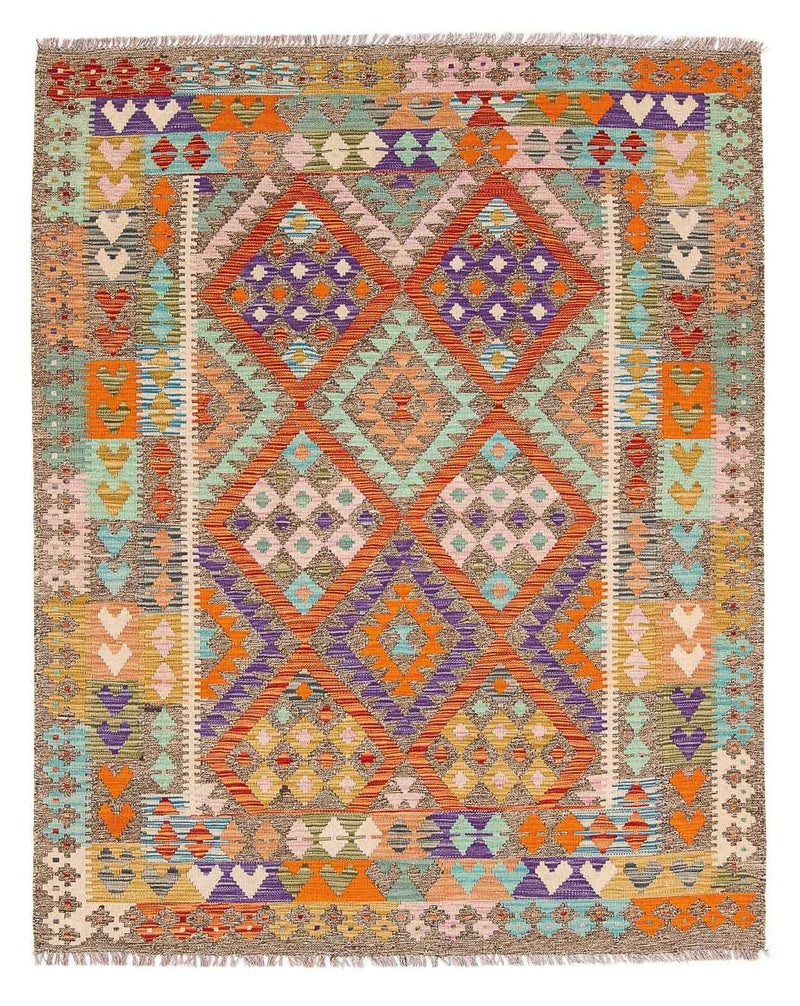 Tapis Kelim - Splash - 194 x 154 cm - multicolore