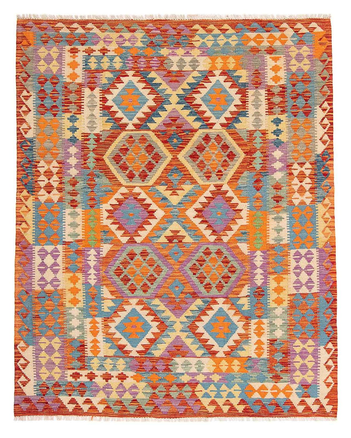 Tapis Kelim - Splash - 195 x 155 cm - multicolore