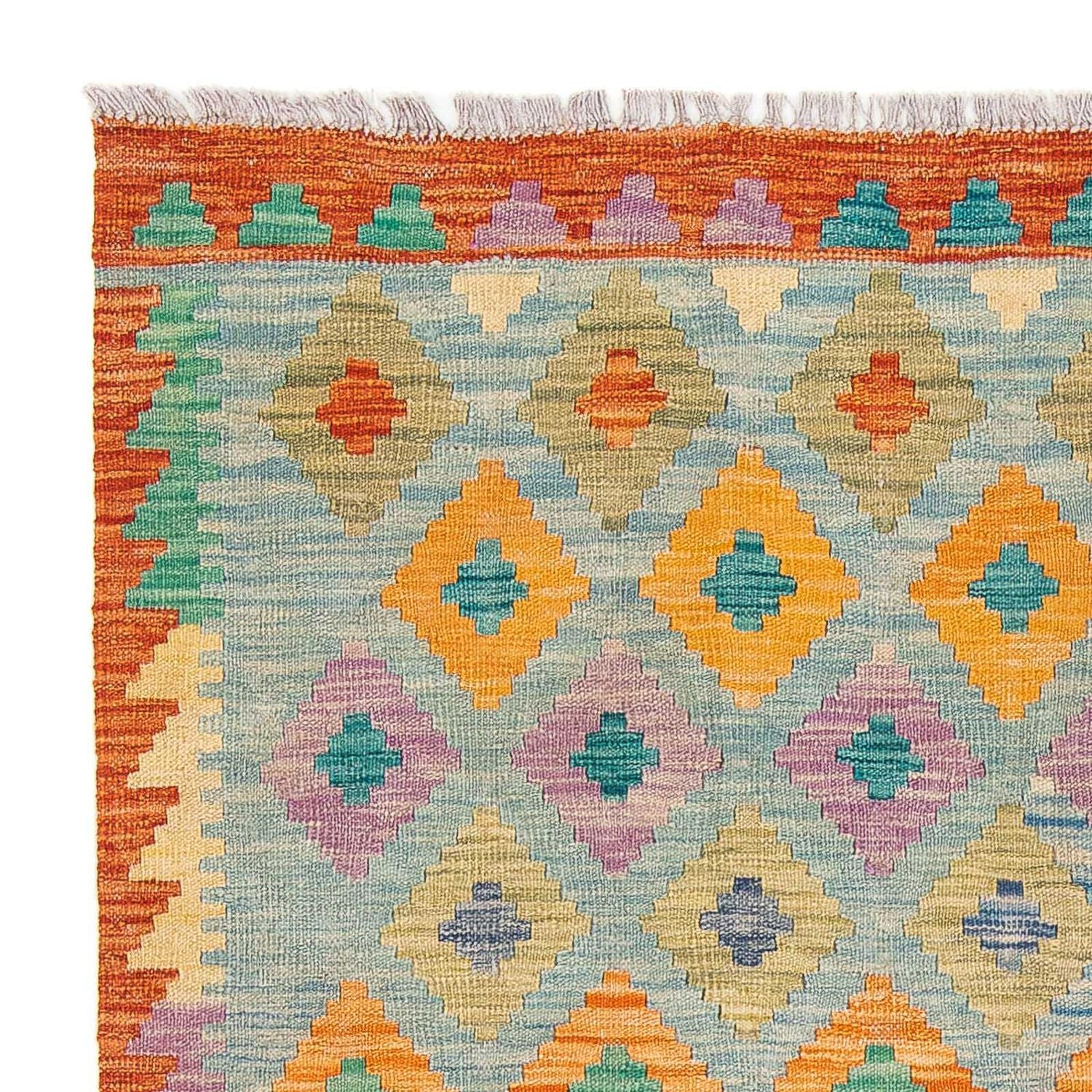 Tapis Kelim - Splash - 180 x 136 cm - bleu clair