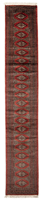 Tapis de couloir Tapis afghan - Boukhara - 400 x 63 cm - rouge foncé