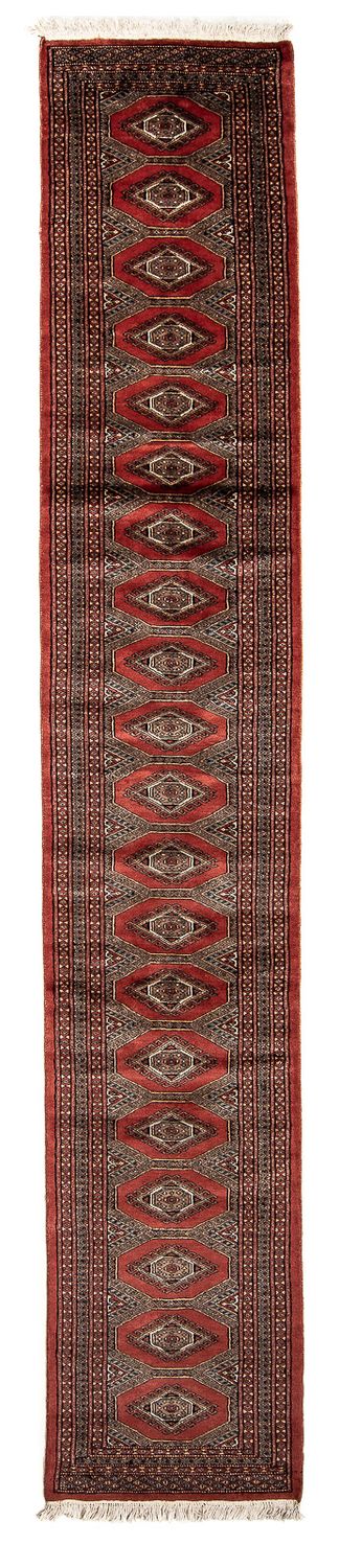Tapis de couloir Tapis afghan - Boukhara - 400 x 63 cm - rouge foncé