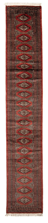 Tapis de couloir Tapis afghan - Boukhara - 400 x 63 cm - rouge foncé