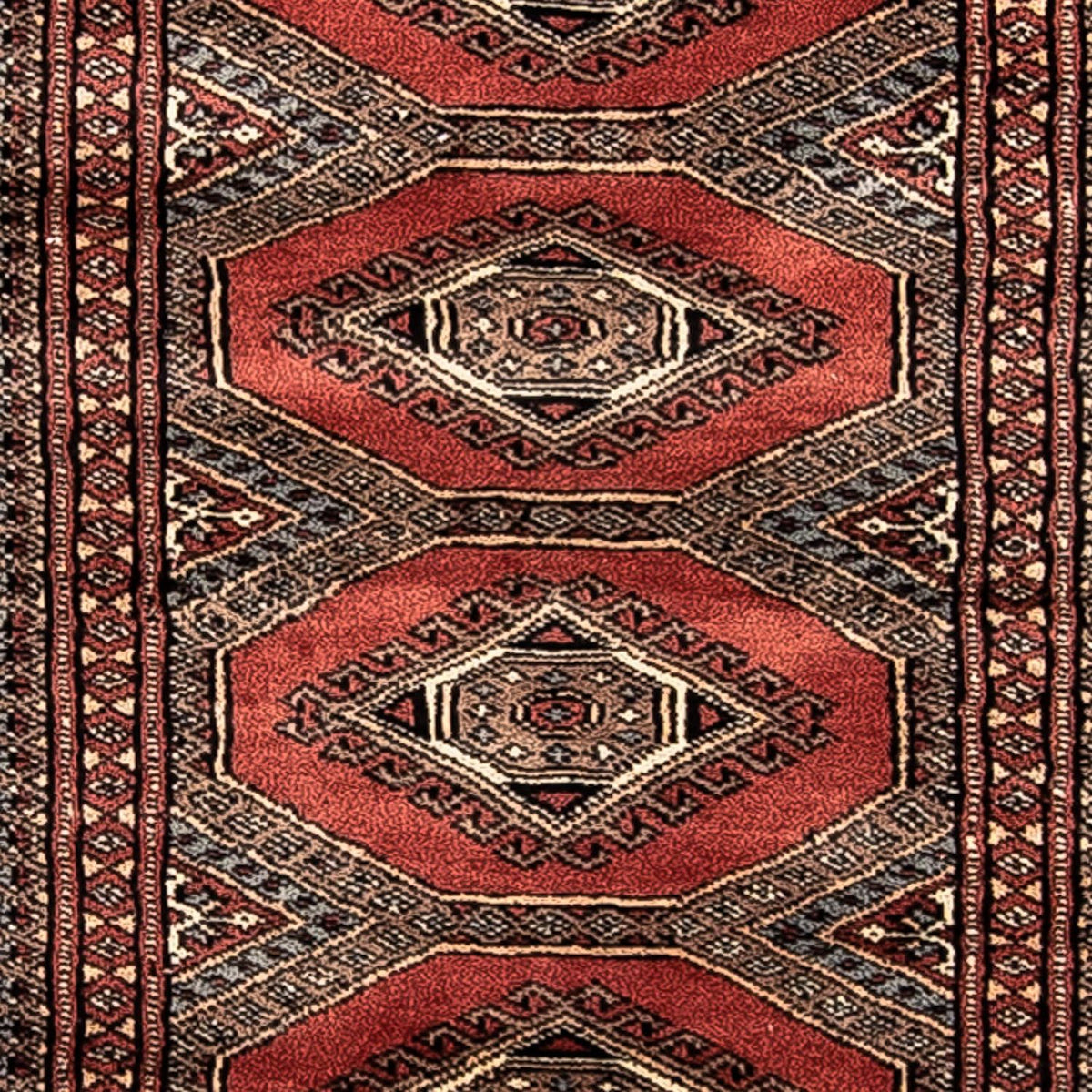 Tapis de couloir Tapis afghan - Boukhara - 400 x 63 cm - rouge foncé