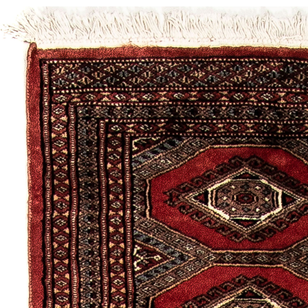 Tapis de couloir Tapis afghan - Boukhara - 400 x 63 cm - rouge foncé
