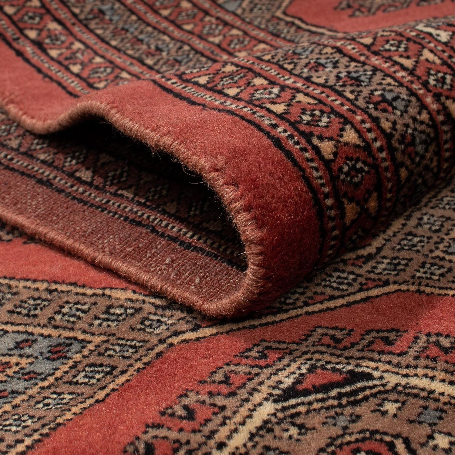 Tapis de couloir Tapis afghan - Boukhara - 400 x 63 cm - rouge foncé